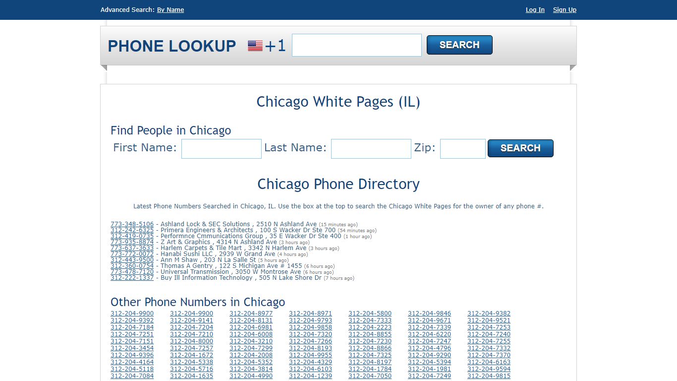 Chicago White Pages - Chicago Phone Directory Lookup